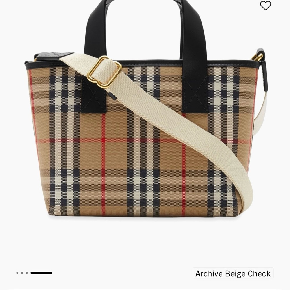 ISO Burberry Tan and Black Check Crossbody Bag
